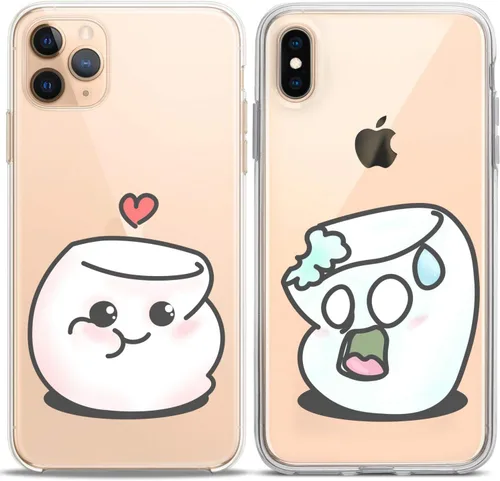 Miniatura 5 de Fundas a juego para parejas compatibles con iPhone 16 15 14 13 12 11 Pro Max Mini Xs X 6s 8 Plus 7+ Xr 10 SE 5 pares Kawaii Sweet Cute Slim Print