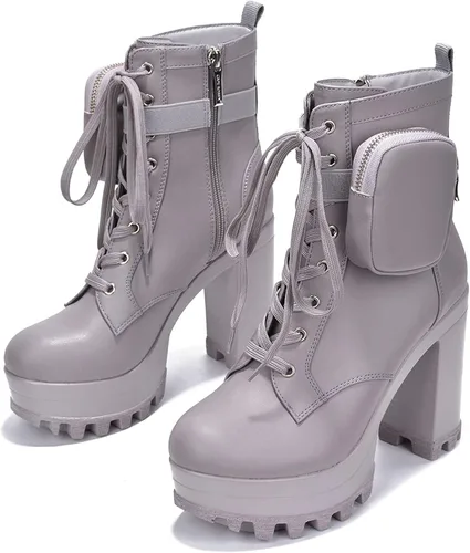 Miniatura 2 de Cape Robbin Monik - Botines Chelsea de plataforma con tacones gruesos para mujer, botines con bolsillo para mujer