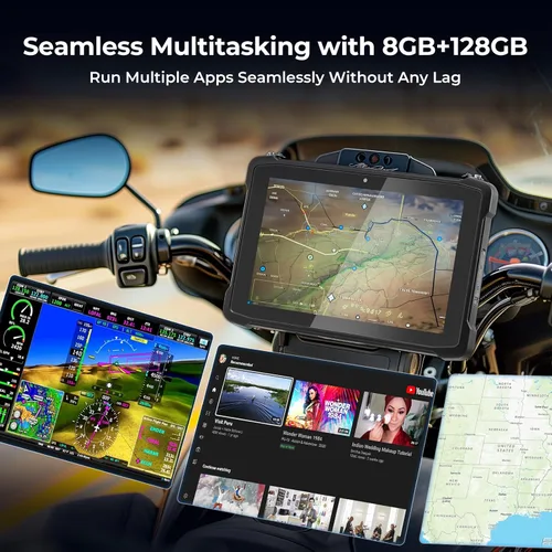 Miniatura 4 de MUNBYN 10.1 "Tablet resistente IRT11, Android 14, 8GB+128GB Tablet Android resistente con GPS, PC de trabajo al aire libre 700nits, IP65 impermeable