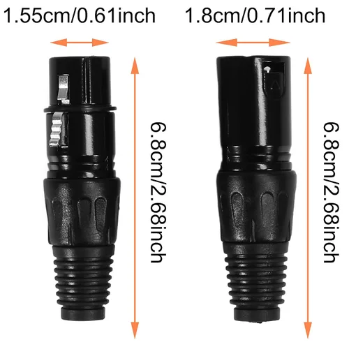 Miniatura 5 de DIANN 10pcs 3 Pin XLR Audio Jack Micrófono Conector - 5 Macho y 5 Hembra XLR Conectores