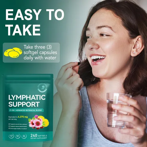 Miniatura 6 de Suplementos de drenaje linfático liposomal 21 en 1, suplemento de apoyo del sistema linfático de 4275 mg para mujeres y hombres, mezcla de hierbas