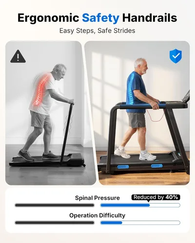 Miniatura 4 de MERACH Treadmills for Home with Incline 0%-15%, 300 LBS Capacity Double Deck Foldable Treadmill with Incline, 0.5-7.5MPH Quiet 2.5HP Brushless