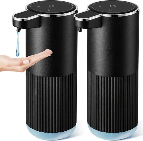Miniatura 10 de RYTOXILO Dispensador automático de jabón, paquete de 2 dispensadores de jabón líquido sin contacto blanco para baño, dispensador eléctrico