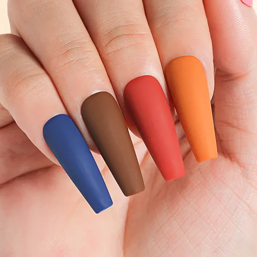 Miniatura 8 de Nicedeco Hema Free Cruelty Free - Esmalte de uñas de gel vegano, 6 unidades de 0.3 onzas líquidas, color rosa, rojo, naranja quemado, azul, kit