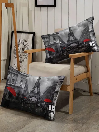 Miniatura 6 de Datura home Juego de Ropa de Cama Edredón Escenario de Calle de París Torre Eiffel Patrón Estampado Juego de Ropa de Cama con 1 Edredón y 2 Fundas