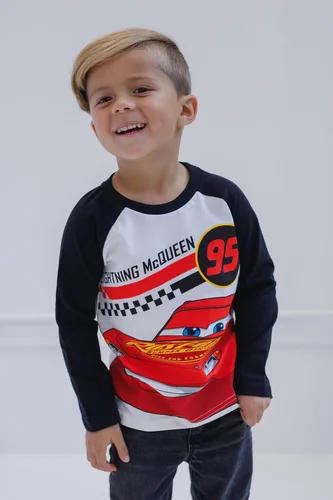 Miniatura 2 de Disney Pixar Cars Lightning McQueen Tow Mater - Paquete de 2 camisetas de manga larga para niños pequeños a grandes