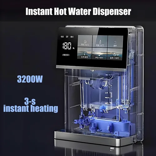 Miniatura 3 de Dispensador de agua fría y caliente montado en la pared, enfriador de agua de calor instantáneo de 3200 W, 5 controles de temperatura precisos