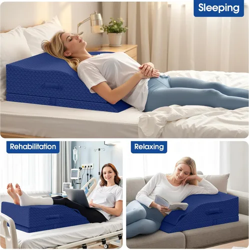 Miniatura 5 de Almohadas de elevación para piernas después de cirugía, almohada de cuña ajustable de espuma viscoelástica para lesiones o descanso, almohada