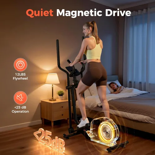 Miniatura 5 de YOSUDA Foldable Elliptical Exercise Machine for Home,15IN Stride Compact Folding Elliptical Training Machine Only 2 sq ft for Small Spaces