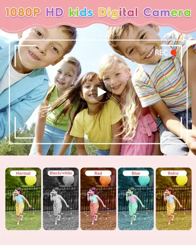 Miniatura 3 de Juguetes de cámara para niños, cámara digital HD 1080P, carcasa suave envolvente, mini cámara para niños de 3, 4, 5, 6, 7, 8, 9 años, regalo