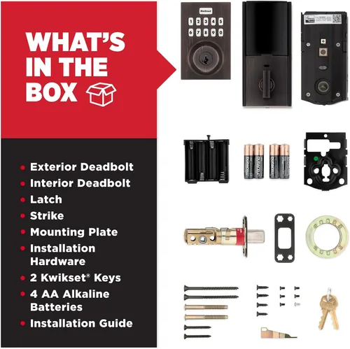 Miniatura 9 de Kwikset HomeConnect 620 Z-Wave con teclado inteligente de largo alcance, cerradura sin llave conveniente, códigos de usuario personalizables, Bronce