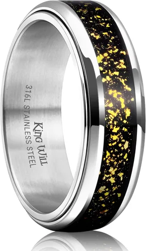 Miniatura 60 de King Will Anillo giratorio de acero inoxidable 316L para hombres y mujeres, 0.315 in de dragón/nudo celta, anillo para ansiedad para aliviar