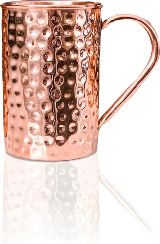 1 taza hecha a mano de cobre de Moscow Mule de 17 onzas, 100% puro cilíndrico martillado, vasos para beber, accesorios de regalo para fiestas en