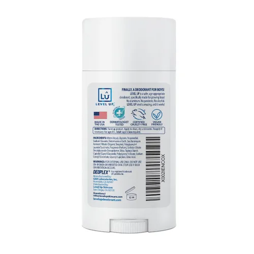 Miniatura 2 de Level Up Desodorante para niños: sin aluminio, sin alcohol, sin parabenos, protección contra olores las 24 horas, aroma fresco y limpio, para niños