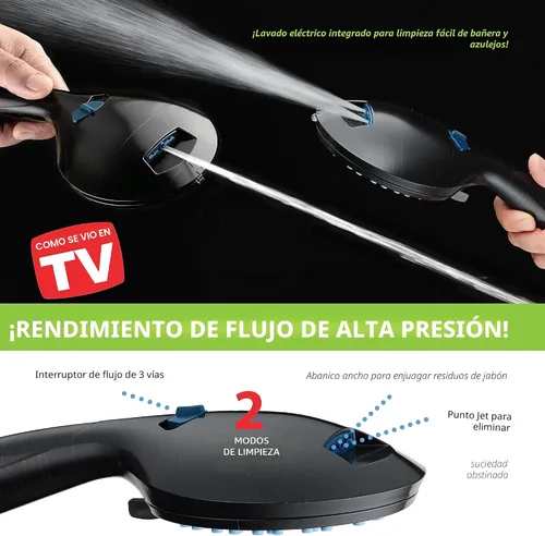 Miniatura 5 de Hotel Spa AquaCare Cabezal de regadera de mano de alta presión de 8 modos – Boquillas antiobstrucción, lavado a máquina integrado para limpiar