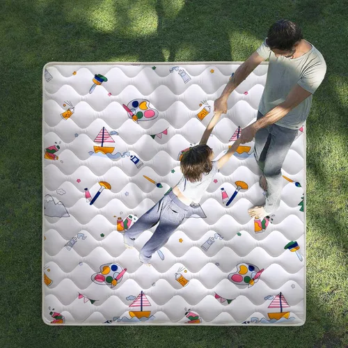 Miniatura 6 de Tapete de espuma de alta densidad para bebé, 47 x 47 pulgadas, grueso, de una pieza, cómodo y suave, antideslizante, lavable a máquina, tapete