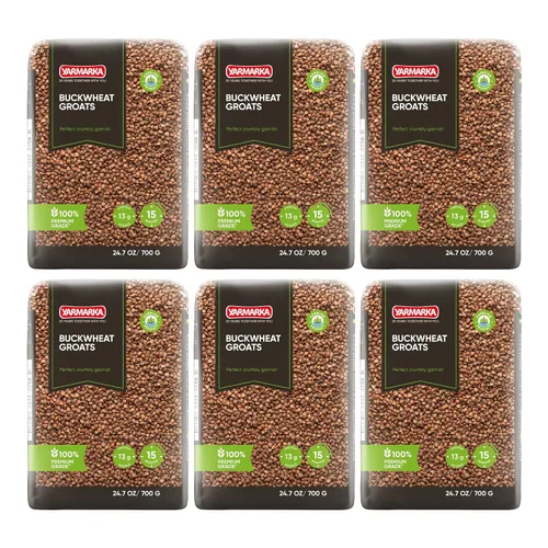 Miniatura 11 de Yarmarka Granos de trigo sarraceno tostados (Kasha) 24.7 oz (700 g) Grano entero tostado, estilo tradicional de Europa del Este, apto para dieta a