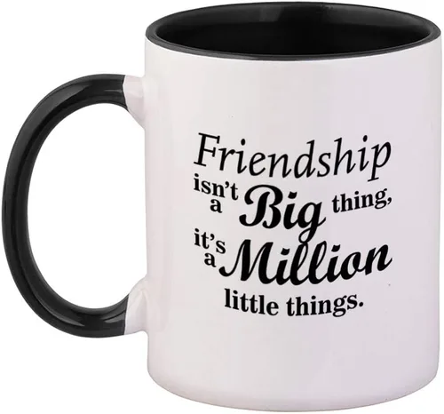 Style In Print Black Friendship Isn't A Big Thing It's A Million Little Things - Taza de cerámica de colores, color negro