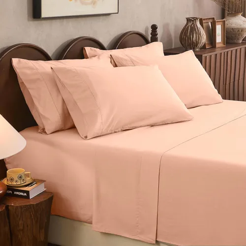 Miniatura 42 de Juego de sábanas de lino 100% tamaño King, juego de sábanas de lino transpirable y duradero de 4 piezas, ropa de cama suave para todas