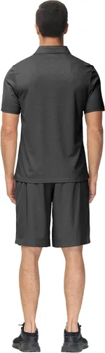 Miniatura 4 de MoFiz Conjunto de camiseta polo y pantalones cortos para hombre, trajes de verano, ligeros, casuales, de manga corta, traje de polo para hombre, 2