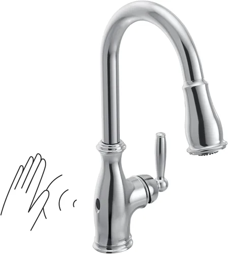 Miniatura 15 de Grifo de cocina Moen Brantford Spot Resist de acero inoxidable Motionsense Wave sin contacto de una manija desplegable con Power Clean y sistema