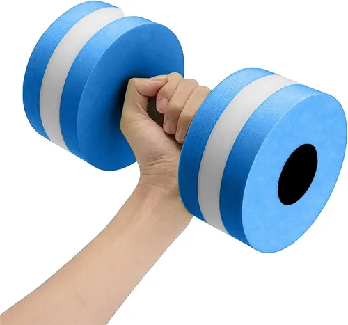 Miniatura 7 de Juego de mancuernas acuáticas, 2 mancuernas de agua, resistencia a la piscina, equipo de fitness acuático, mancuernas de espuma, aeróbicos