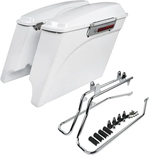 Miniatura 14 de Kit de soporte de conversión para alforjas extendidas de 4" TCMT, compatible con Harley Heritage Softail Fatboy FLSTF Breakout 1984-2017, negro