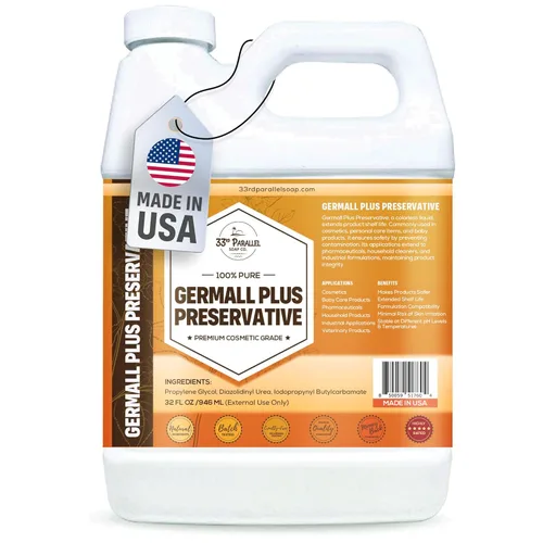 GERMALL PLUS Líquido conservador (32 onzas) sin parabenos; sin formaldehído; soluble en agua y aceite | Adecuado para hacer jabón, lociones,