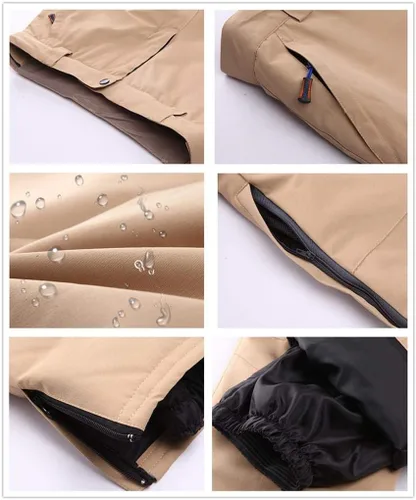 Miniatura 8 de YEEFINE Traje de esquí para hombre, chaqueta de esquí y pantalones, impermeable, traje de nieve para exteriores, cálido invierno, chaquetas