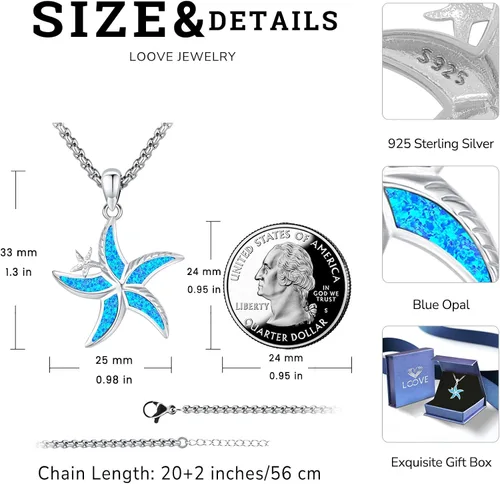Miniatura 4 de LOOVE Collar de plata de ley con diseño de gato, búho, delfín, tortuga, piedra lunar, concha de abulón, ópalo de cristal, lindos animales, regalo