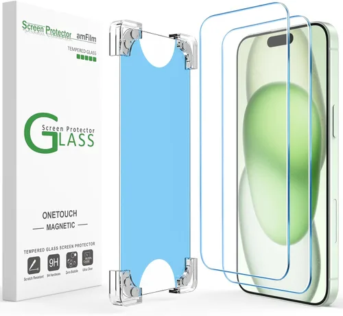 Miniatura 7 de amFilm Paquete de 2 protectores de pantalla magnéticos OneTouch para iPhone 14 Pro de 6.1 pulgadas [plástico ecológico y reductor]