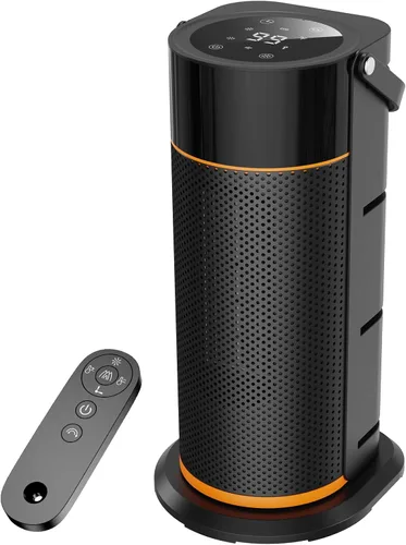 Calentador eléctrico portátil – Calentadores de calor de cerámica PTC de 1500 W de seguridad rápida con control remoto, temporizador, oscilación de