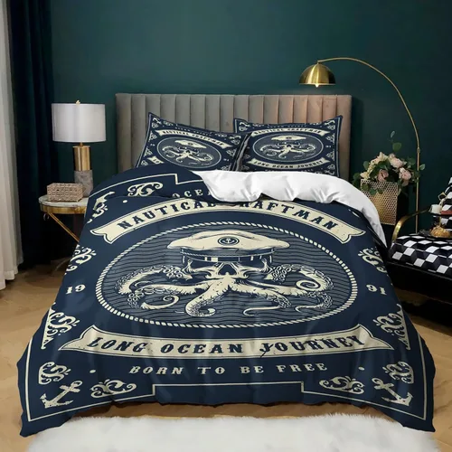Miniatura 23 de AILONEN Hobby Cat Twin Duvet Cover Set 3 Piece, Blue Sports Art Bedding Pack, Cupcake Ball Microfiber Shell, 2 Pillowcases