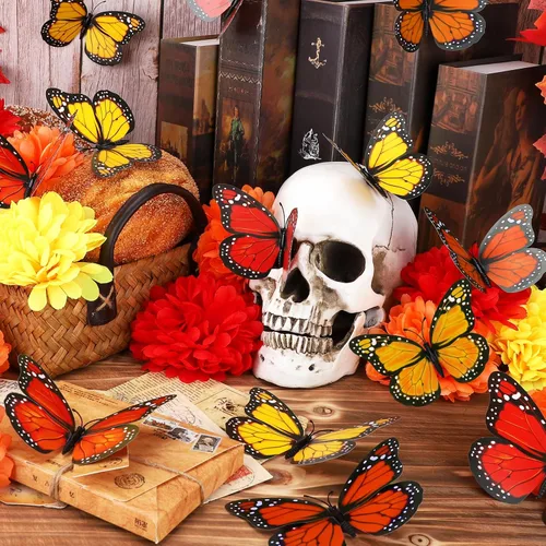 Miniatura 3 de Hommtina 40 piezas de decoraciones de mariposa monarca para manualidades, mariposas falsas de alta calidad, decoración de pared para el hogar, boda