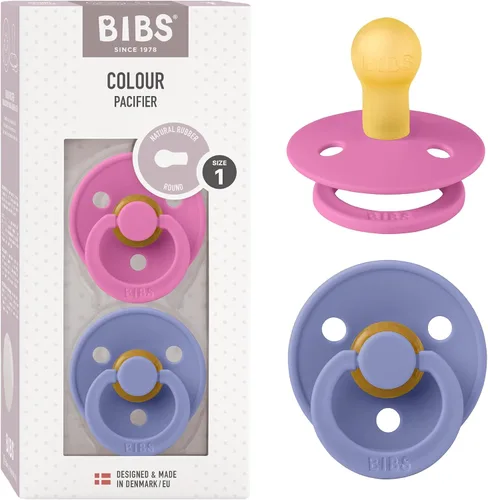 Miniatura 39 de BIBS - Paquete de 2 chupetes Bibs Colour, calmante, libre de bisfenol A, punta redonda, látex de goma natural Noche de vainilla