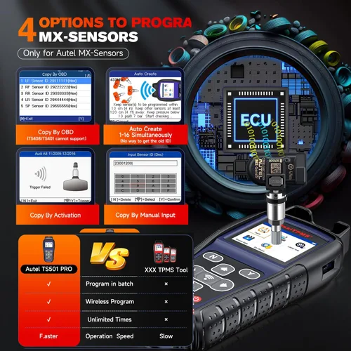 Miniatura 4 de Autel MaxiTPMS TS501 PRO, herramienta de programación TPMS 2026 Igual que TS508, hasta TS501 TS408S, Relearn Activate 99% TPMS Sensores, Program