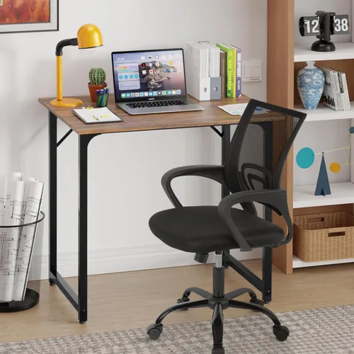 Miniatura 6 de PayLessHere Juego de escritorio y silla de oficina en casa de 32 pulgadas, escritorio para computadora de 32 pulgadas con silla de oficina Negro