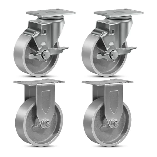 Miniatura 24 de Ruedas industriales resistentes de 3 x 1.25 pulgadas, capacidad de 350 libras, ruedas de hierro fundido y marco de acero para carros, carritos