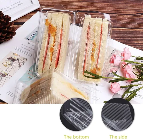 Miniatura 6 de DOITOOL 100pcs Sandwich Contenedores Plástico Sandwich Box Plástico Sandwich Triángulo Bolsa