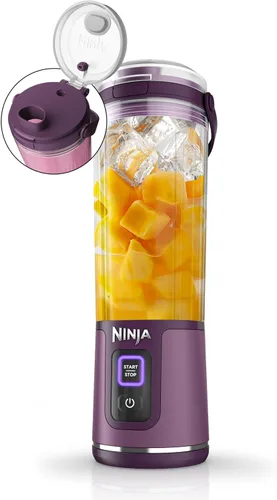 Ninja BC151PR Blast - Licuadora portátil, inalámbrica, recipiente de 18 onzas, licuadora personal para batidos y batidos, sin BPA, tapa a prueba de