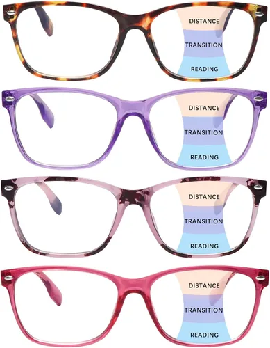 Miniatura 9 de COJWIS Progressive Multifocus Reading Glasses Blue Light Blocking,Spring Hinge Readers for Women Men
