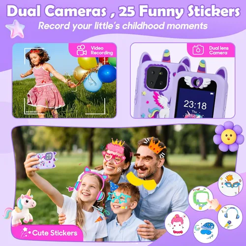 Miniatura 3 de Teléfono inteligente para niños para niñas, teléfono de juguete con cámara para niños de 3, 4, 5, 6, 8 años, regalos de cumpleaños de Navidad