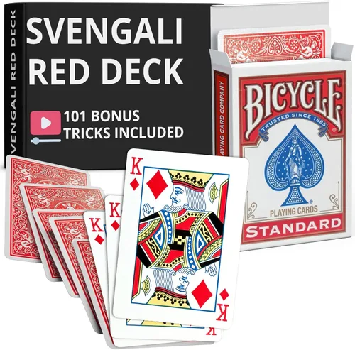 Miniatura 34 de Ted's Sterling Magic Precision Red Rider Back Bicycle Mazo Svengali con Instrucciones para 100+ Trucos (2 de Tréboles)