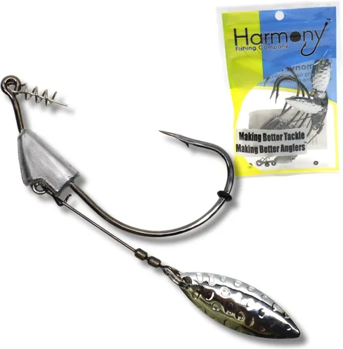 Harmony Fishing - Razor Series Underspin Swimbait Hooks (paquete de 4 con 5 clavijas de cebo) – Ganchos de nadador con llamativas cuchillas