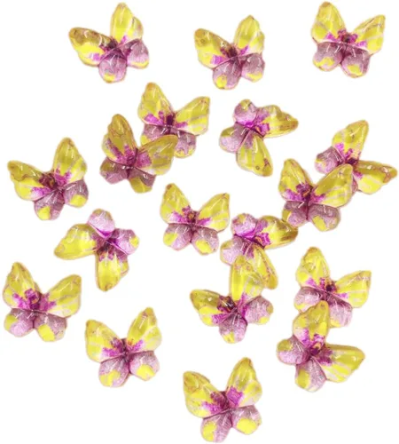 Miniatura 26 de Diamantes de imitación de mariposa con parte trasera plana, 80 unidades de 0.394 pulgadas, dijes de mariposa de resina para uñas, adornos, álbumes