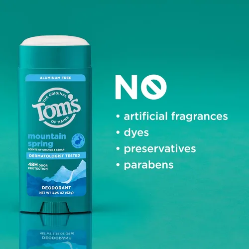 Miniatura 7 de Tom's of Maine Mountain Spring Desodorante Natural Sin Aluminio Para Mujeres y Hombres Se Aplica Transparente Protección Contra Olor