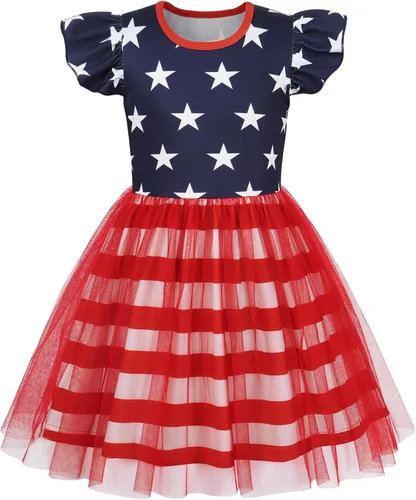 Miniatura 9 de WonderBabe Vestido de tul para niñas pequeñas, traje de unicornio, manga con volantes, ropa de cumpleaños, vacaciones, falda tutú casual de sirena
