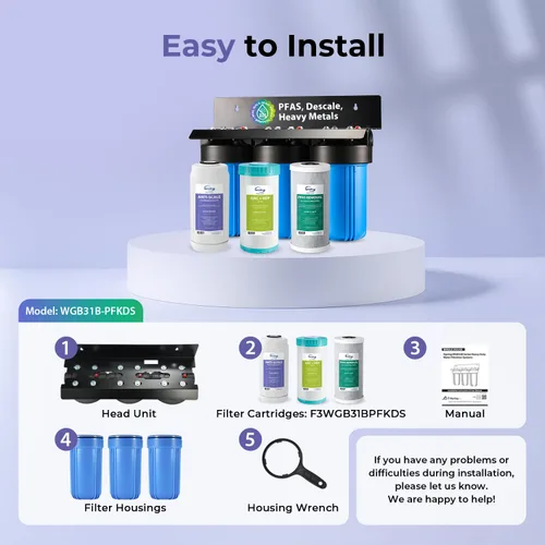 Miniatura 6 de iSpring Sistema de filtro de agua para toda la casa de 3 etapas, probado por SGS para eliminar hasta un 99% de PFAS, reduce sarro, metales pesados