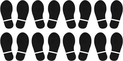 Miniatura 19 de PATIKIL Adhesivo de huellas de 6 x 2.5 pulgadas, 8 pares de zapatos de PVC para decoración de clase, guía de escaleras, color negro