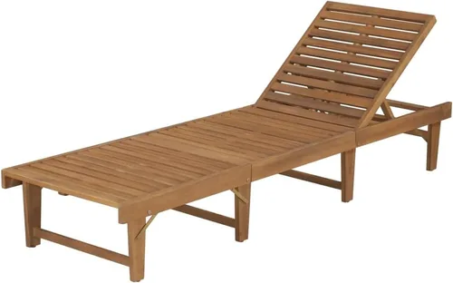 Miniatura 2 de Tumbonas para patio exterior, tumbona plegable de madera de acacia maciza, sillas de césped para adultos resistentes, sillas de salón al aire libre